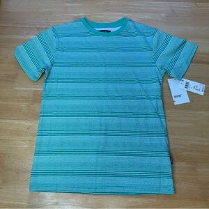 Univibe Boys Green Barnard Speckle Stripe Crewneck T-shirt, Mint, M NEW NWT
